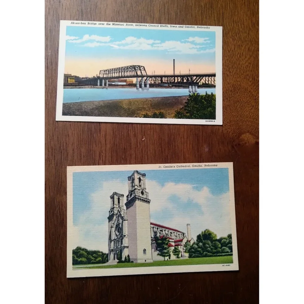 Linen Postcards Nebraska Landmarks - Ephemera -UnPosted-Curteich -Vintage- 5 x 3